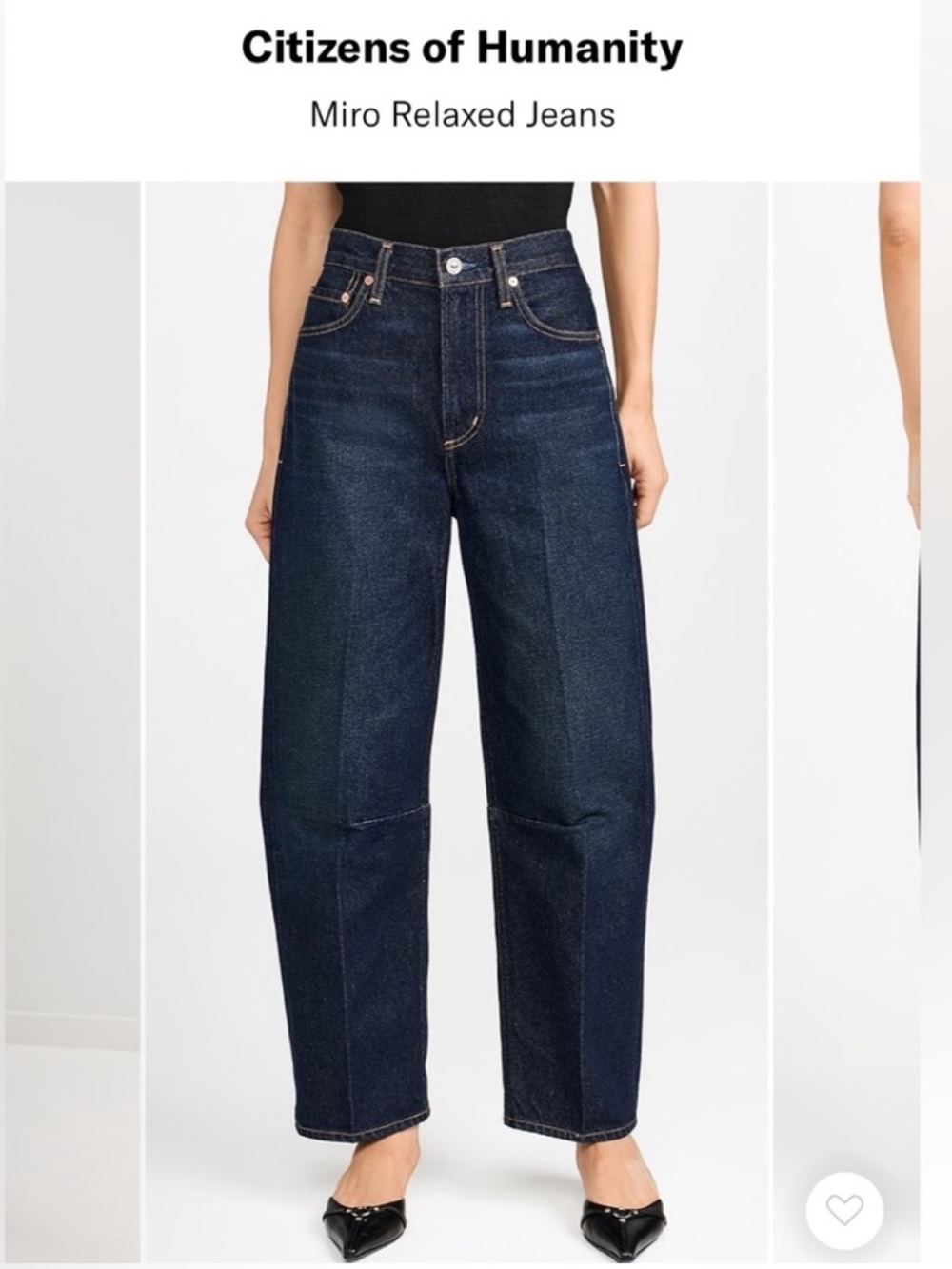 NWOT Citizens Of Humanity Miro Relaxed Barrel Leg Jean Size 27 Women's